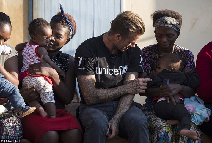 The 41-year-old UNICEF Goodwill Ambassador was in the country to see how the '7: The David Beckham Unicef Fund' is working to save lives